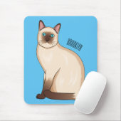 Siamese cat cartoon illustration mousepad (Mit Mouse)