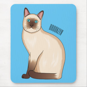 Siamese cat cartoon illustration mousepad