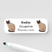 Siamese cat cartoon illustration namensschild (Beispiel)