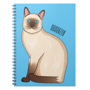 Siamese cat cartoon illustration notizblock
