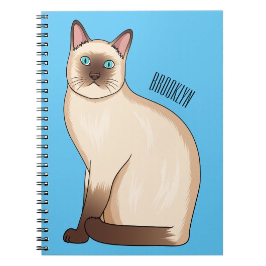 Siamese cat cartoon illustration notizblock (Vorderseite)