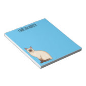 Siamese cat cartoon illustration notizblock (angewinkelt)