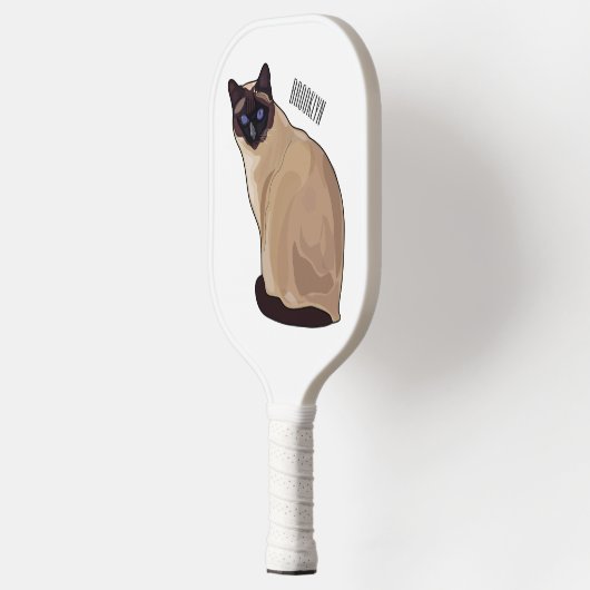 Siamese cat cartoon illustration pickleball schläger (Links)