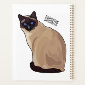 Siamese cat cartoon illustration planer (Rückseite)