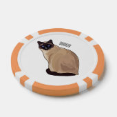 Siamese cat cartoon illustration pokerchips (Einzeln)