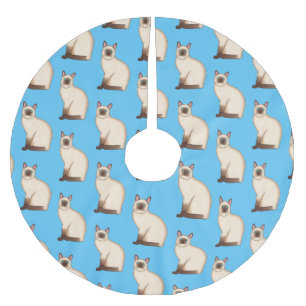 Siamese cat cartoon illustration polyester weihnachtsbaumdecke