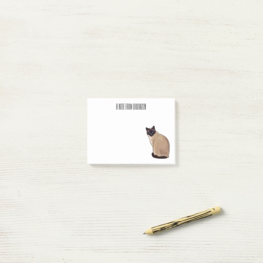 Siamese cat cartoon illustration post-it klebezettel (Auf Schreibtisch)