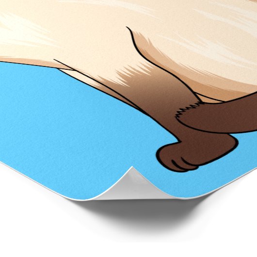 Siamese cat cartoon illustration poster (Ecke)