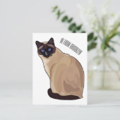 Siamese cat cartoon illustration postkarte (Stehend Vorderseite)