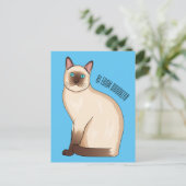 Siamese cat cartoon illustration postkarte (Stehend Vorderseite)