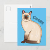 Siamese cat cartoon illustration postkarte (Vorne/Hinten)
