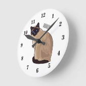Siamese cat cartoon illustration runde wanduhr (Winkel)
