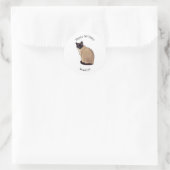 Siamese cat cartoon illustration runder aufkleber (Tasche)