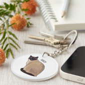 Siamese cat cartoon illustration schlüsselanhänger (Vorderseite rechts)