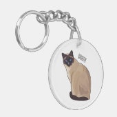 Siamese cat cartoon illustration schlüsselanhänger (Vorderseite links)
