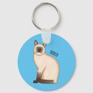 Siamese cat cartoon illustration schlüsselanhänger