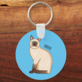 Siamese cat cartoon illustration schlüsselanhänger (Vorderseite)