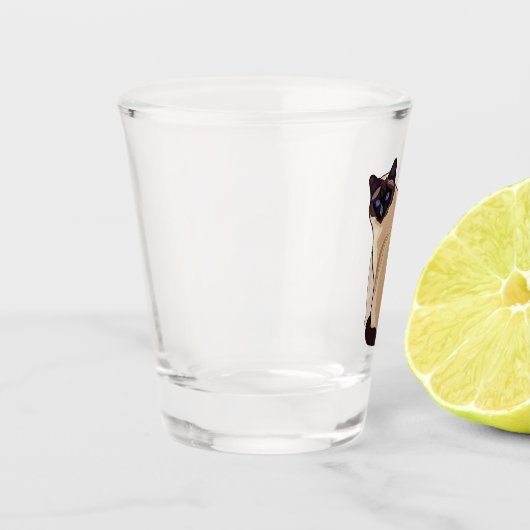 Siamese cat cartoon illustration schnapsglas (Links)