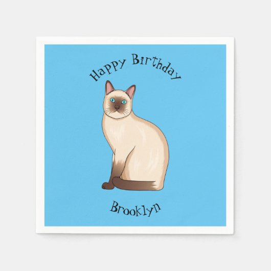 Siamese cat cartoon illustration serviette (Vorderseite)