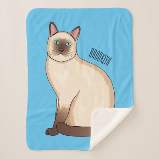Siamese cat cartoon illustration sherpadecke (Vorderseite)