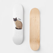 Siamese cat cartoon illustration skateboard (Vorderseite)