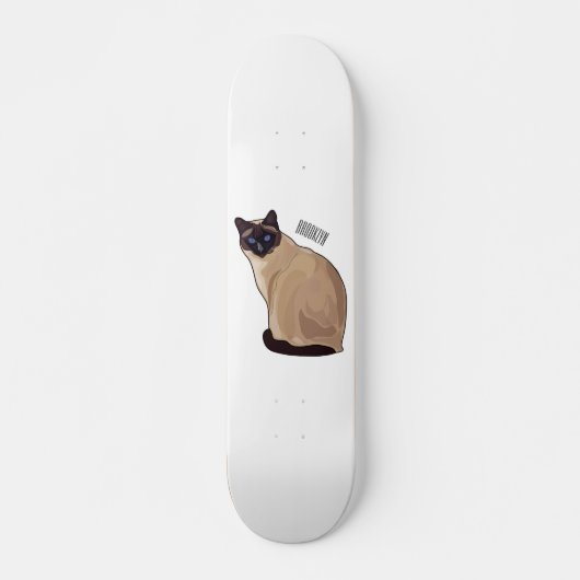 Siamese cat cartoon illustration skateboard (Vorne)