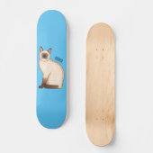 Siamese cat cartoon illustration skateboard (Vorderseite)