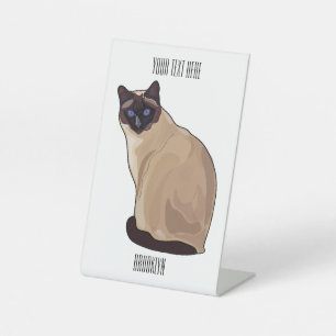 Siamese cat cartoon illustration sockelschild