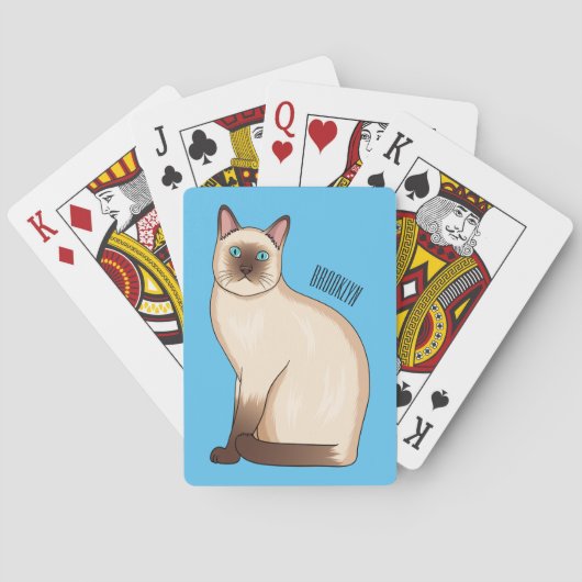 Siamese cat cartoon illustration spielkarten (Rückseite)