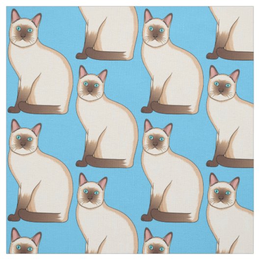 Siamese cat cartoon illustration stoff (Muster)