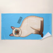 Siamese cat cartoon illustration strandtuch (Vorderseite)
