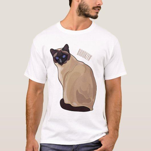 Siamese cat cartoon illustration T-Shirt (Vorderseite)