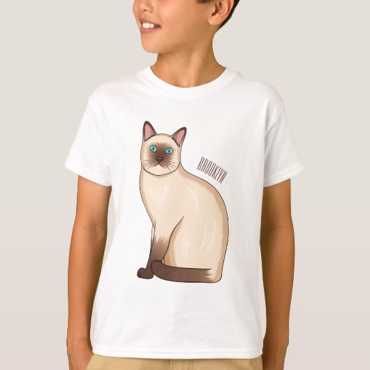 Siamese cat cartoon illustration  T-Shirt (Vorderseite)