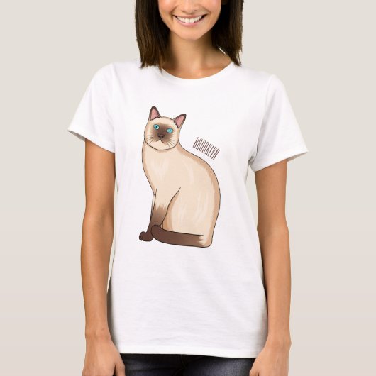 Siamese cat cartoon illustration T-Shirt (Vorderseite)