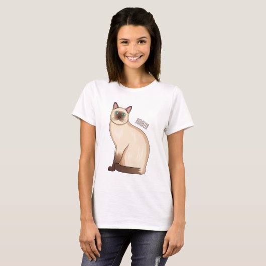 Siamese cat cartoon illustration T-Shirt (Vorne ganz)