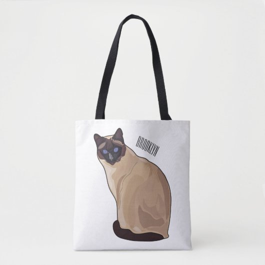Siamese cat cartoon illustration tasche (Vorderseite)