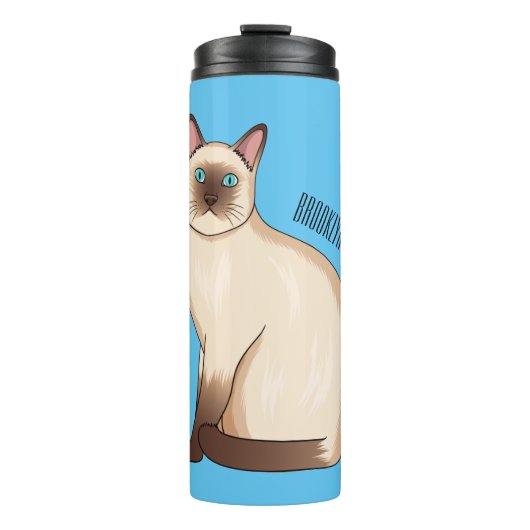 Siamese cat cartoon illustration thermosbecher (Vorderseite)