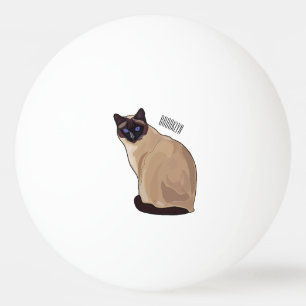 Siamese cat cartoon illustration tischtennisball