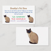Siamese cat cartoon illustration visitenkarte (Vorne/Hinten)