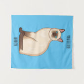 Siamese cat cartoon illustration wandteppich (Vorderseite (Horizontal))