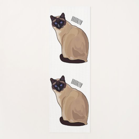 Siamese cat cartoon illustration yogamatte (Vorderseite)