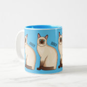Siamese cat cartoon illustration zweifarbige tasse (Vorderseite Links)