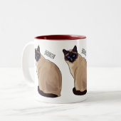 Siamese cat cartoon illustration zweifarbige tasse (Vorderseite Links)