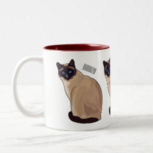 Siamese cat cartoon illustration zweifarbige tasse