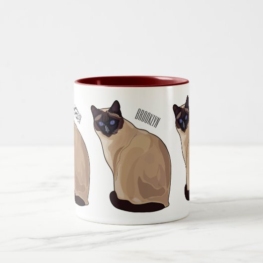Siamese cat cartoon illustration zweifarbige tasse (Mittel)