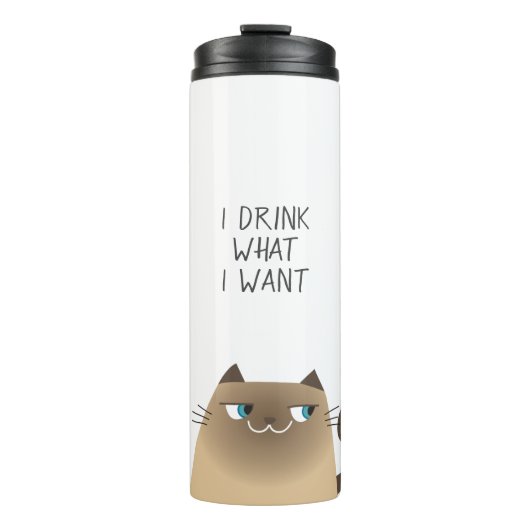 Siamese Cat Cartoon Thermosbecher (Vorderseite)