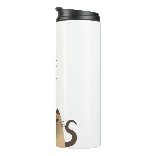 Siamese Cat Cartoon Thermosbecher (Nach rechts gedreht)