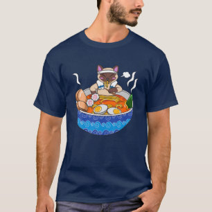 Siamese Cat Chillin Ramen Kawaii Japanisch Food Ot T-Shirt