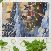 Siamese Cat Christmas Boat Holiday Geschirrtuch (Gefaltet)