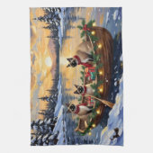 Siamese Cat Christmas Boat Holiday Geschirrtuch (Vertikal)